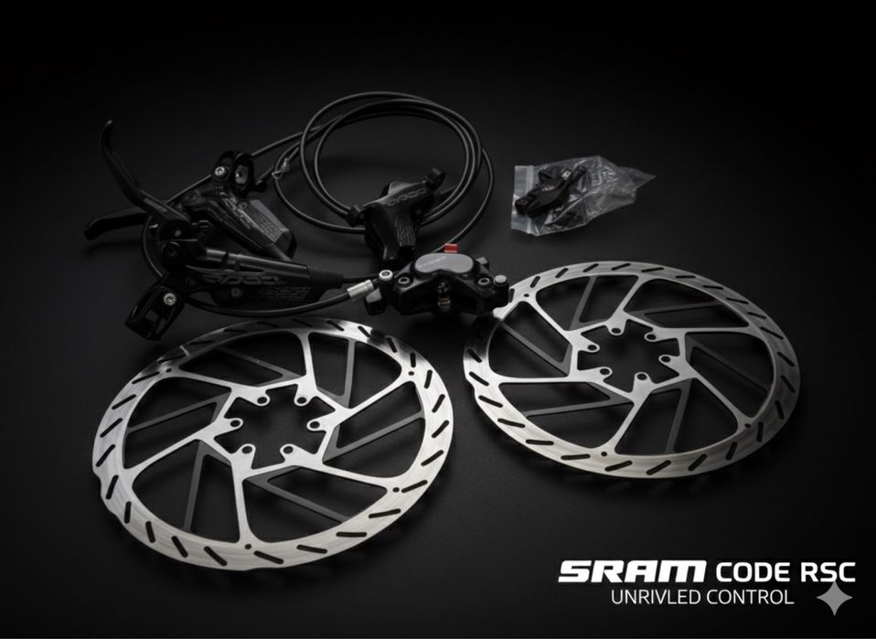 Спирачки SRAM CODE RS 4 бутални + ротори SRAM HS2 200 mm за велосипед