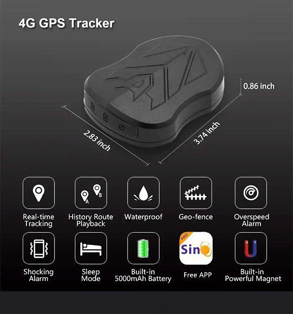 Магнитли 4 g сим картали gps tracker Sinotrack St-915L