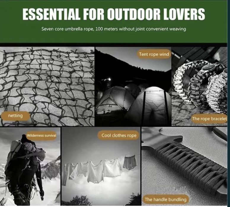 Паракорд 7 нишки 550 Paracord Cord 5  30 M Dia.4mm къмпинг оцеляване