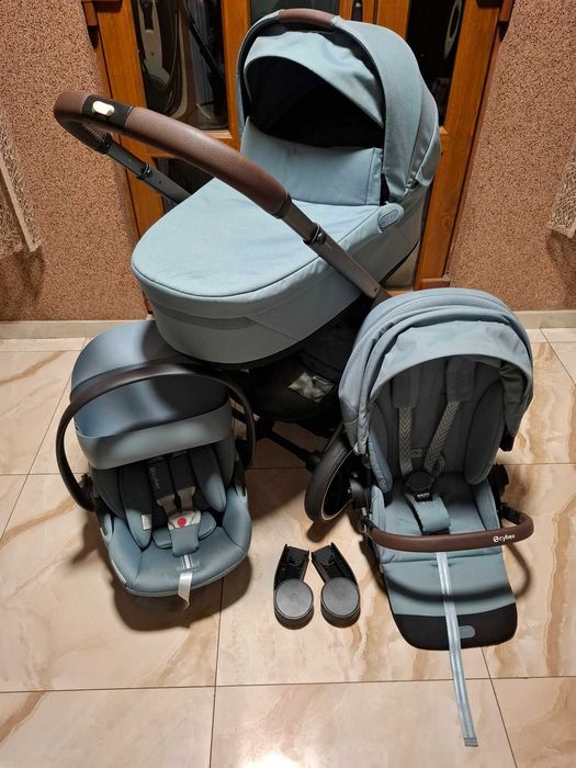Carucior cybex balios s lux 3 in 1 stormy blue stare foarte buna