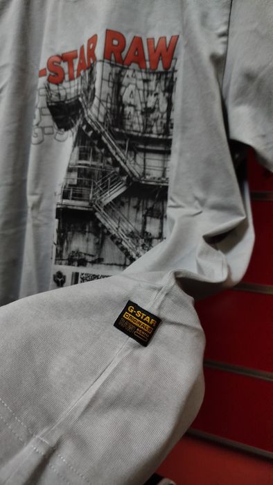 Оригинална тениска G-Star Raw Stairs M , L нова мъжка сива oversize