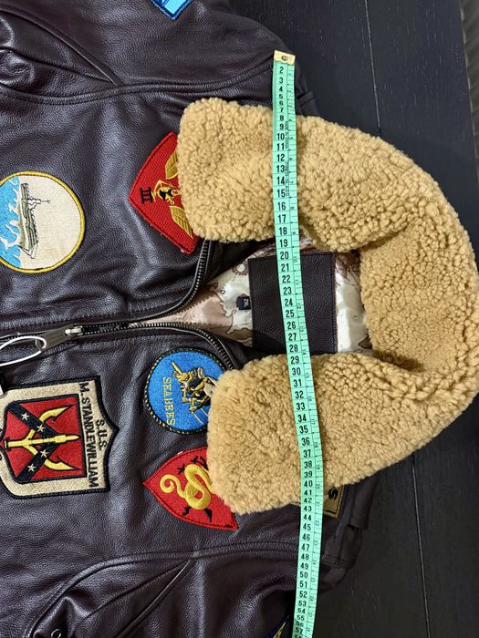 Geacă piele bărbați, stil Aviator Top Gun
