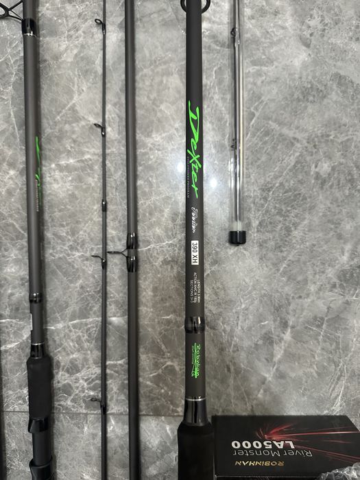 SET 2 Lansete Feeder Robinhan Dexter 3.90 XH 180g + 2 Mulinete Robinhan River Monster 5000LA