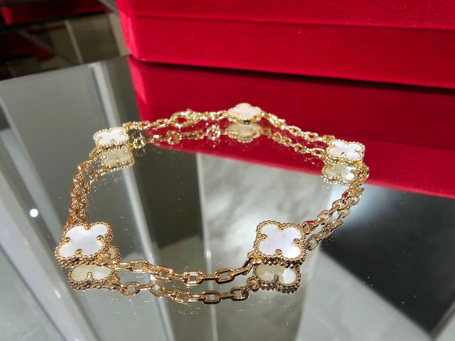 Van Cleef & Arpels VCA Rose Gold Mother 5 Sweet Alhambra Дамска Гривна