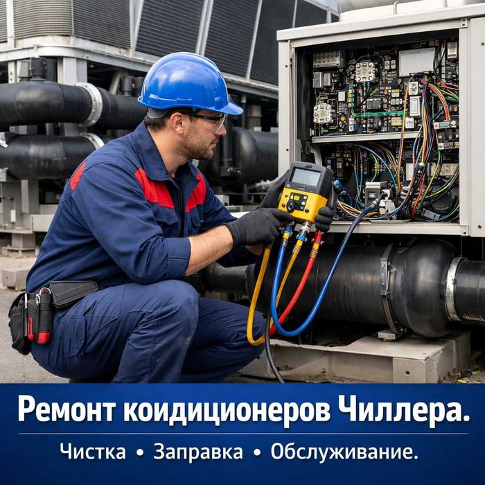 Ремонт канальных, кассетных Чистка заправка кондиционеров чиллера VRF
