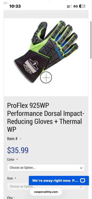 Перчатки противоударные