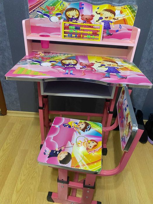 Birou cu scaun pentru copii,, cadru metalic