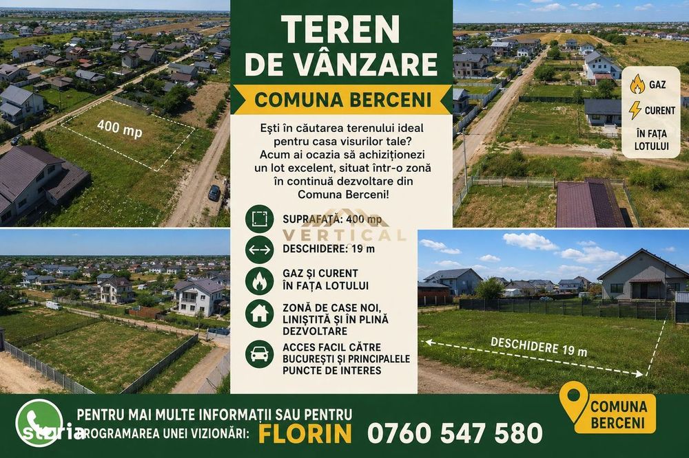 Teren de vânzare în Comuna Berceni