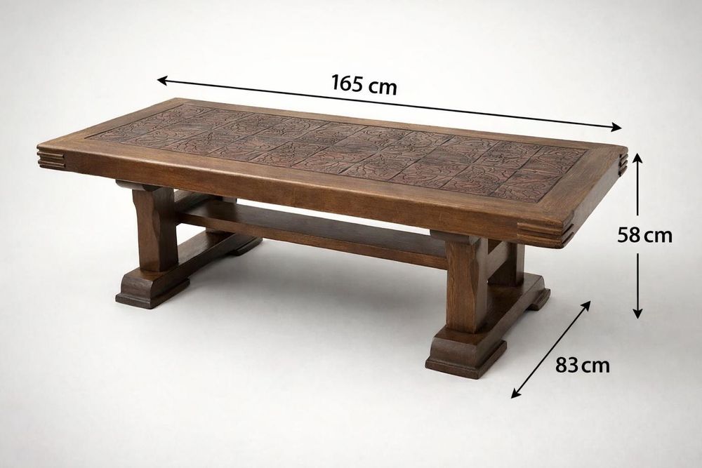 Set mobilier rustic din lemn masiv, 4 piese, valoare decorativa mare