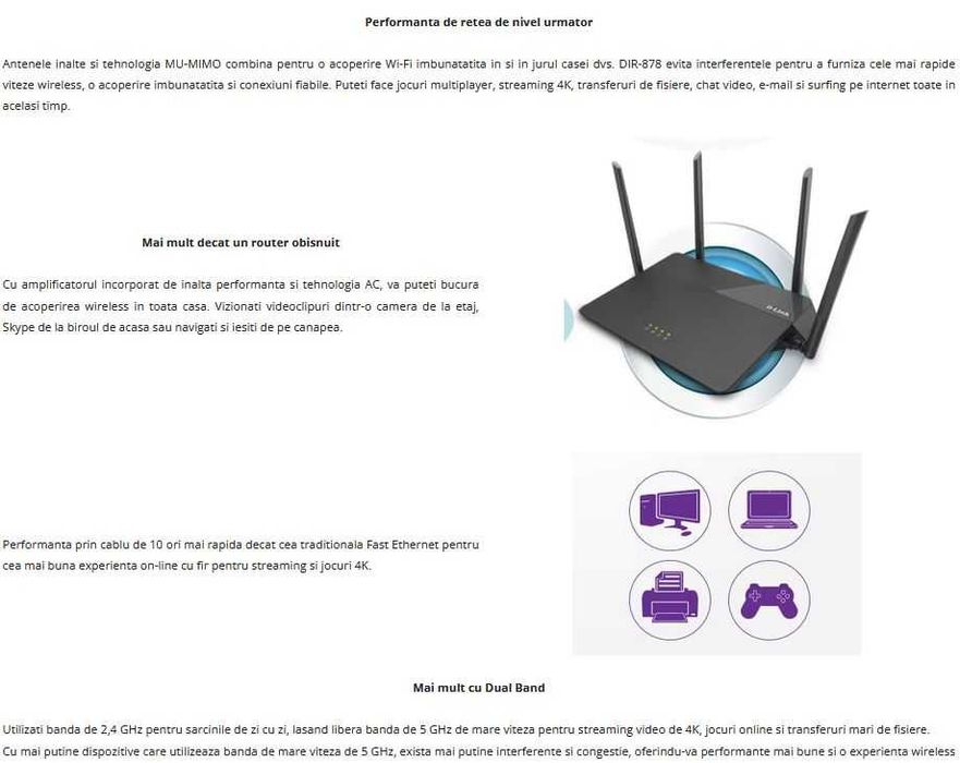 Router D-Link DIR-878 AC1900 MU-MIMO Wi-Fi Gigabit
