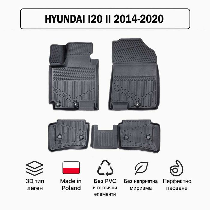 3D Гумени стелки Erpassan за HYUNDAI i20 II (2014–2020)