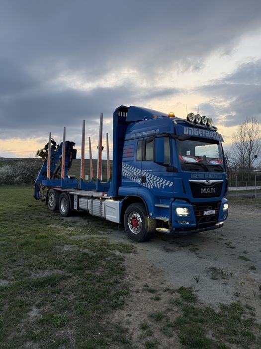 Man tgs 26.500, 6x4 forestier cu macara,2019