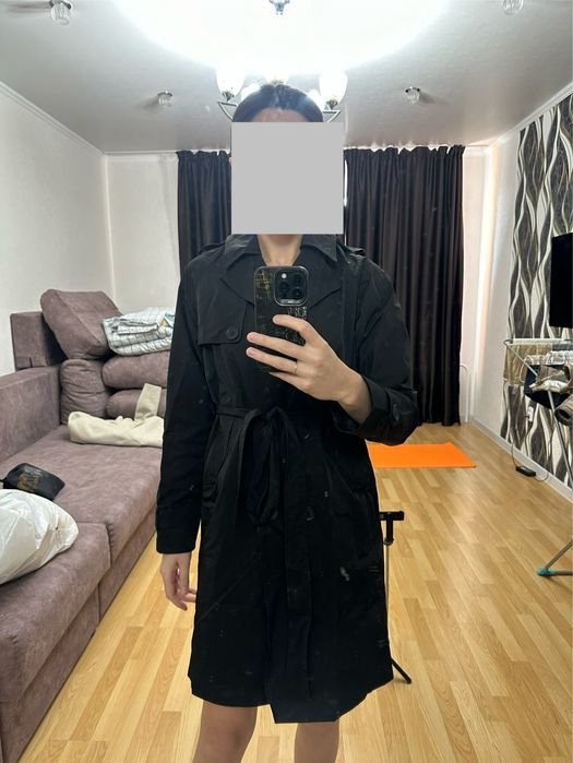 Тренч черный почти новый