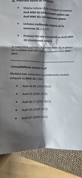 Modul bluetooth Audi MMI 3G