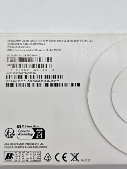 Apple Watch 11 GPS + Cellular, Carcasa Rose Gold Aluminium 46mm, Light