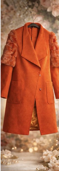 Женское пальто Modalarissa (Турция), оранжево-терракотового цвета.