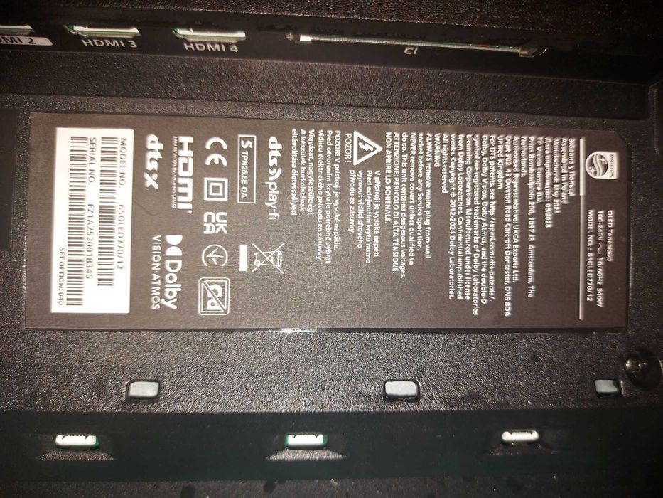 Телевизор Philips AMBILIGHT tv OLED 65OLED770, 65"  (Модел 2025) ЗА ЧАСТИ