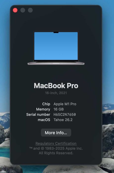 Macbook Pro 16" M1 Pro 16gb\500gb
