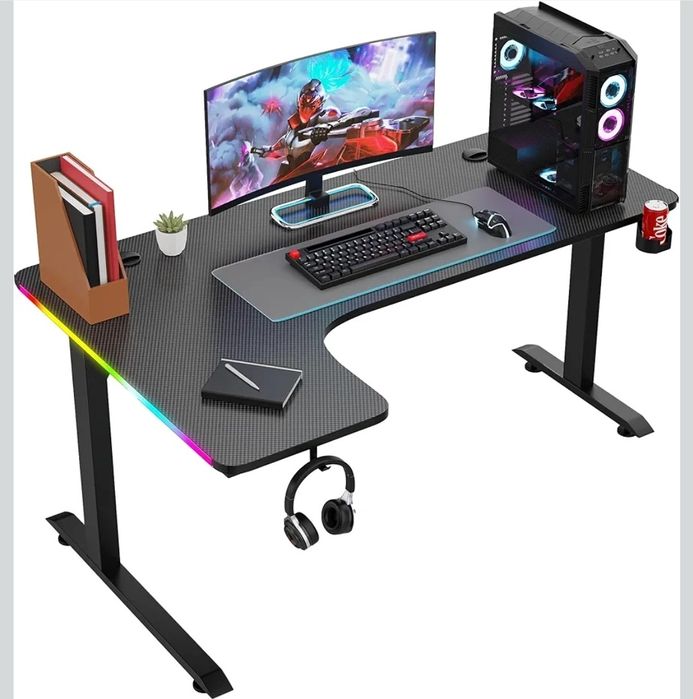 Gaming Desk L-Shape carbon fiber