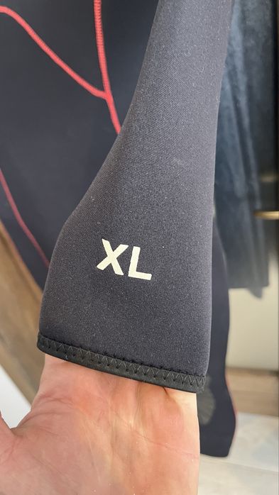 Costum de neopren lung pentru bărbați LEGEND PL-6511-1 5mm negru-roșu XL