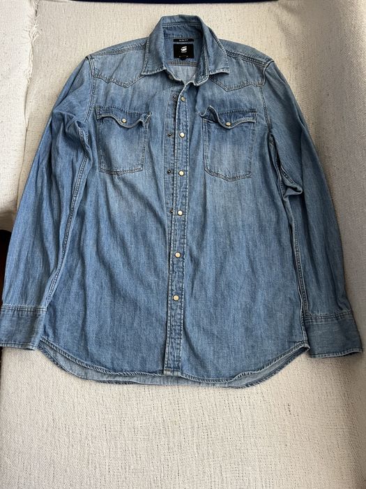 Нова дънкова риза G Star Raw, Slim fit, размер L