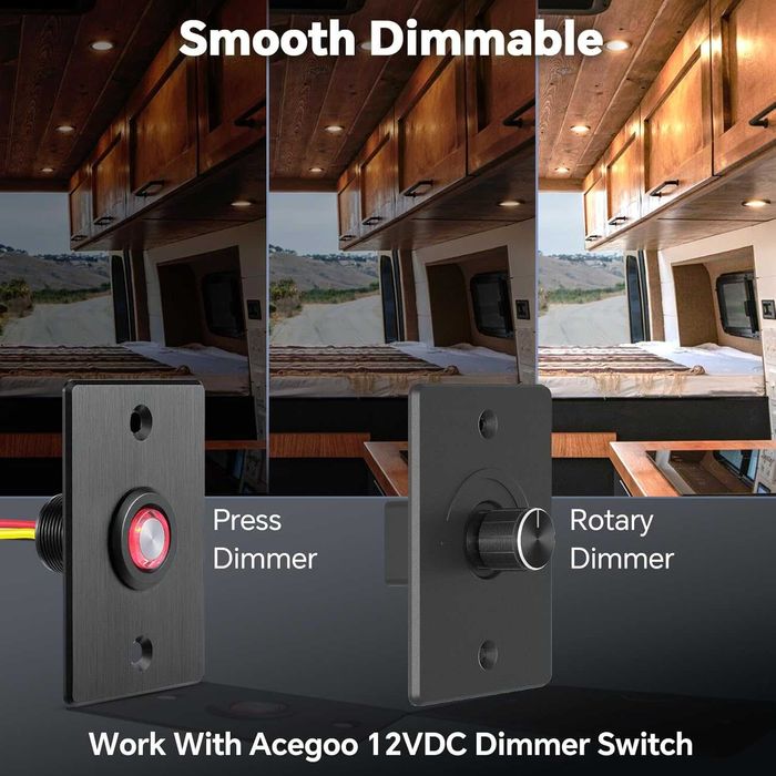 12V LED вградена таванна лампа за кемпер, 2.5W 6 броя CRI 93