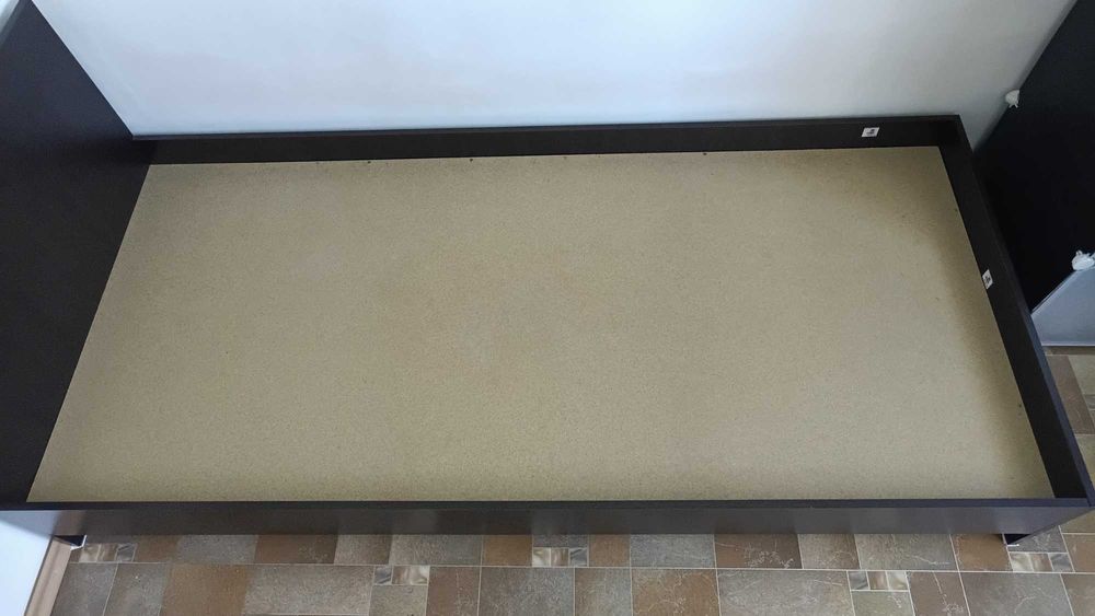 Pat 90x200 negru (fara saltea)