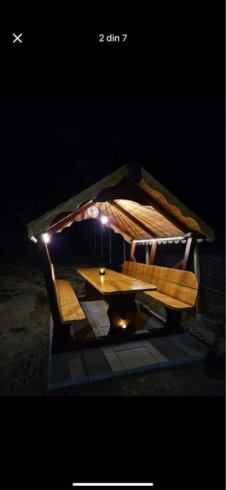 Vand  foisoare de gradina finisate si lacuite acoperite cu tegola