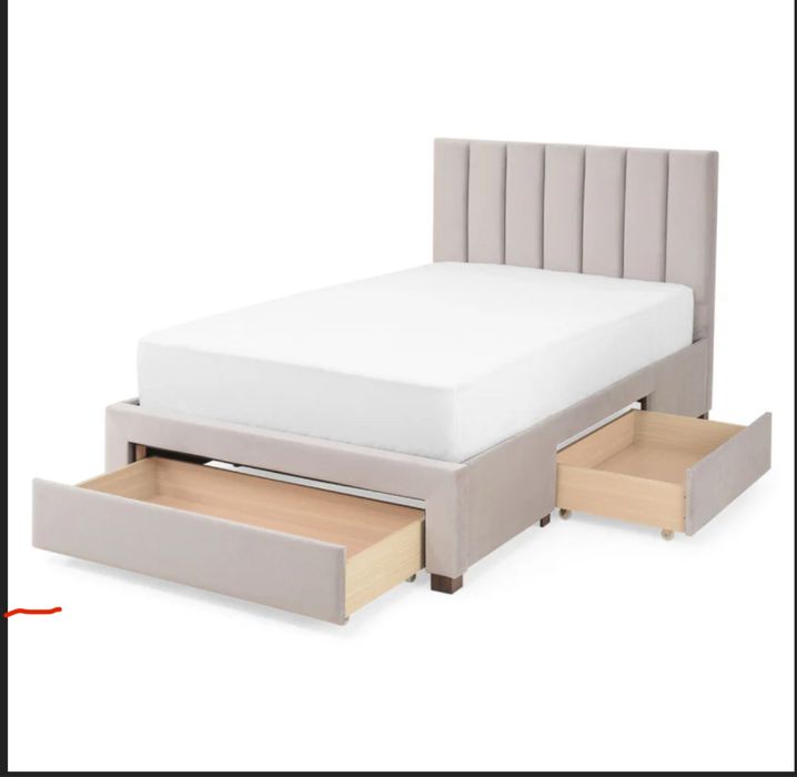 Pat tapitat MOBEXPERT , somiera si 3 sertare model Selanik  plus bonus