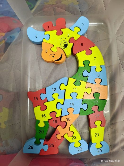 Jucării lemn, puzzle lemn lot