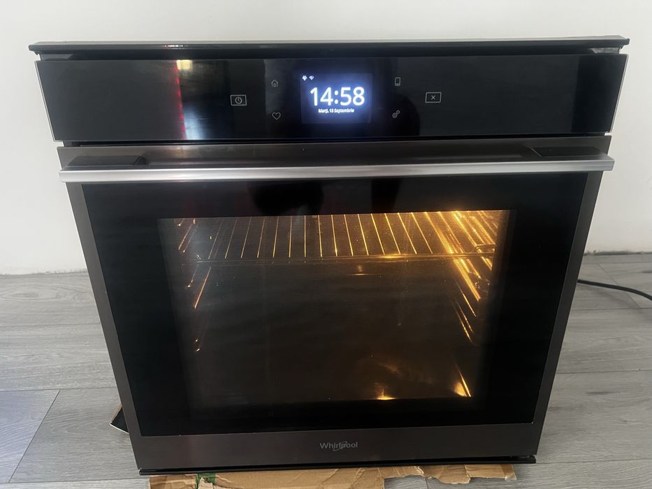 Cuptor incorporabil vi-fi  Whirlpool W9 OM2 4MS2 P, Electric, 73 l, Autocuratare Pirolitica, 6 th sense, Display, Clasa At, Inox / Negru