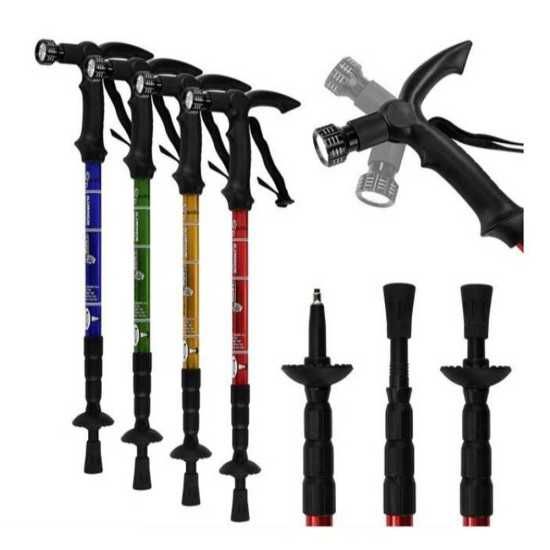 2 бр Телескопична туристическа щека бастун фенер