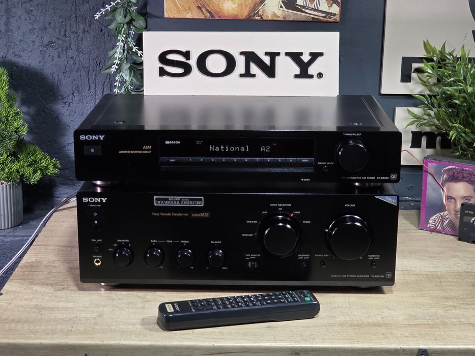 Sistem audio SONY QS, amplificator TA-FB720 QS, radio tuner  ST-SB920 QS, telecomanda, hifi retro,  impecabile