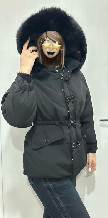 Дамско яке с естествен косъм - размер М