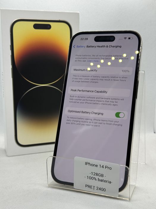 Magazin Vindem: Iphone 14 Pro, 128GB, 100% bateria