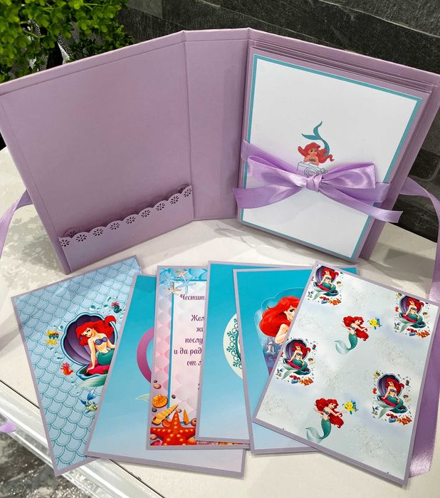 Мини детски албум за снимки с русалка ръчноизработен