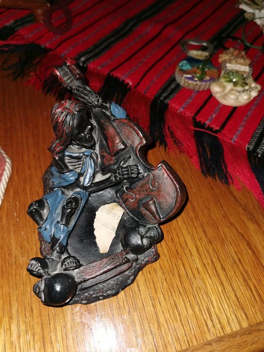 Set statuete lemn vechi, scrumiera abanos elefant