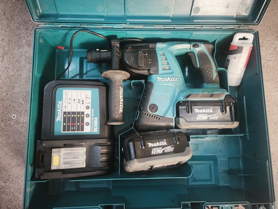 Makita 36V акумулаторен перфоратор SDS Plus + 2 батерии + зарядно + куфар