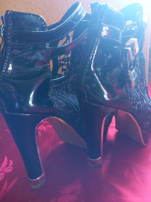 Pantofi LAFER, damă, negrii cu auriu