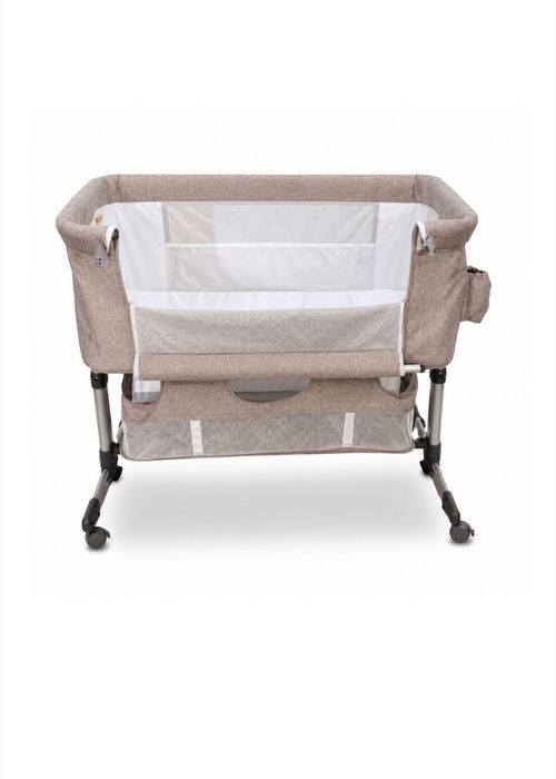 Patut Pepita cu saltea si cos de depozitare, bej,
60x95x75-90cm, atasabil
