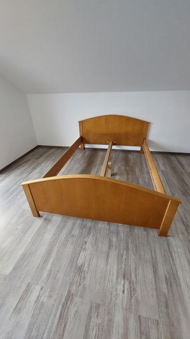 Pat lemn masiv ortopedic 200/200 și rama pat 140/200+ saltea  90 / 200