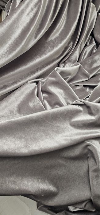 Шторы 2 шт, бархат серебро