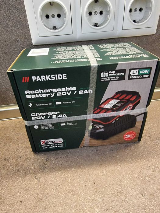 Батерия Parkside 2Ah + зарядно пирограф ГАРАНЦИЯ
