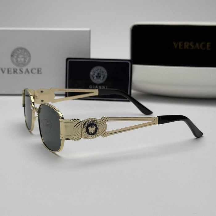 Унисекс слънчеви очила  Gold Medusa Vintage Edition UV400 CE Златни очила Метални