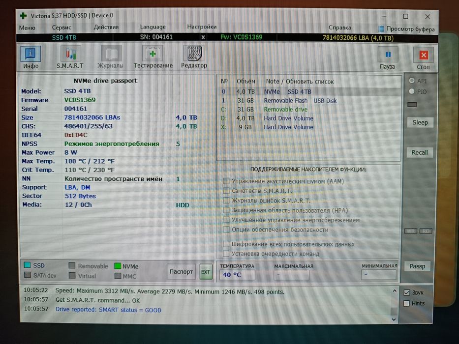 Ssd nvme m2 4 TB жёсткий диск