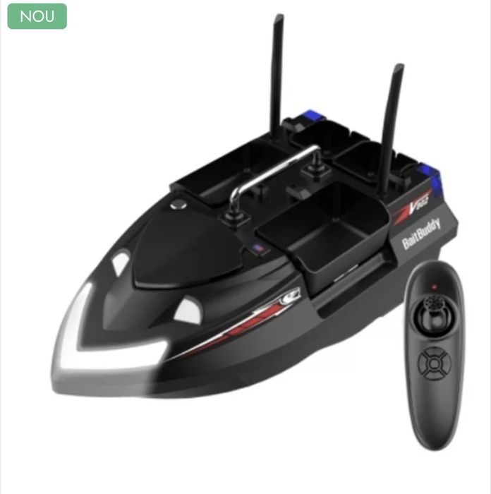 Barca plantat nadit si momit pentru pescuit acumulator 12000mAh 500m 3kg 10km/h barcuta noua