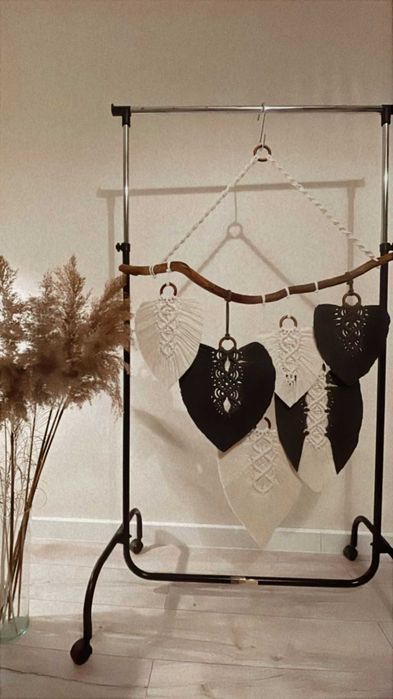 Decor macramé boho cu frunze – Handmade