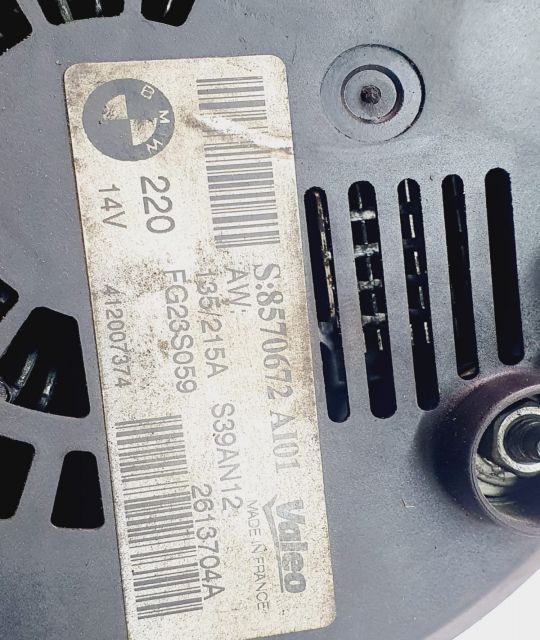 Alternator 3.0 d n57d30a 8570672 s39an12 BMW Seria 6 F06/F12/F13 seria