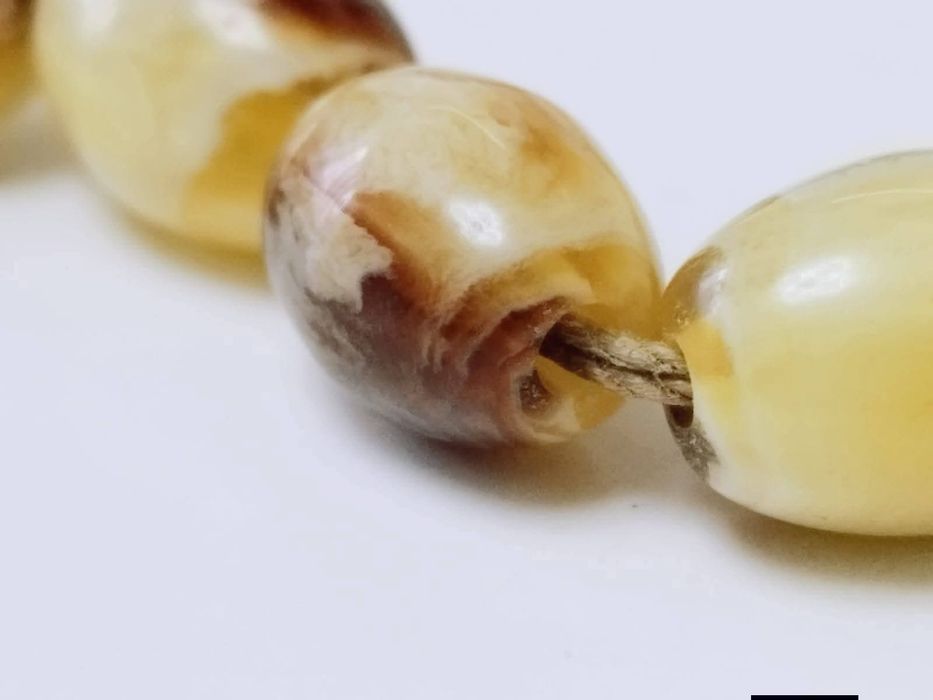 Vechi colier din chihlimbar natural baltic,  bone Amber, argint 925