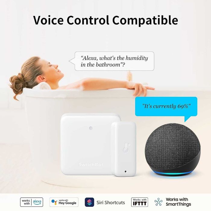 SwitchBot Indoor Outdoor Hygrometer Thermometer 3 Pack with Hub Mini